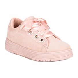 Baskets en daim rose 4