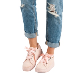 Baskets en daim rose 1
