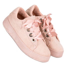 Baskets en daim rose 3