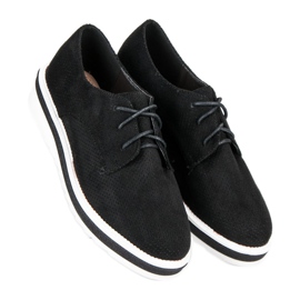 Cm Paris Chaussures en daim à lacets le noir 4
