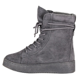 Bello Star Bottes de neige en daim gris 1