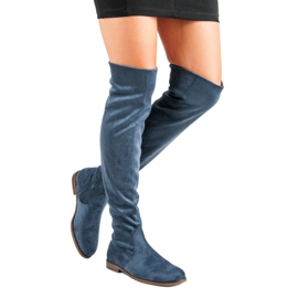 Super Me Cuissardes en daim bleu 2