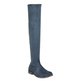 Super Me Cuissardes en daim bleu 3