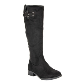 Super Me Bottes en daim classiques le noir 2