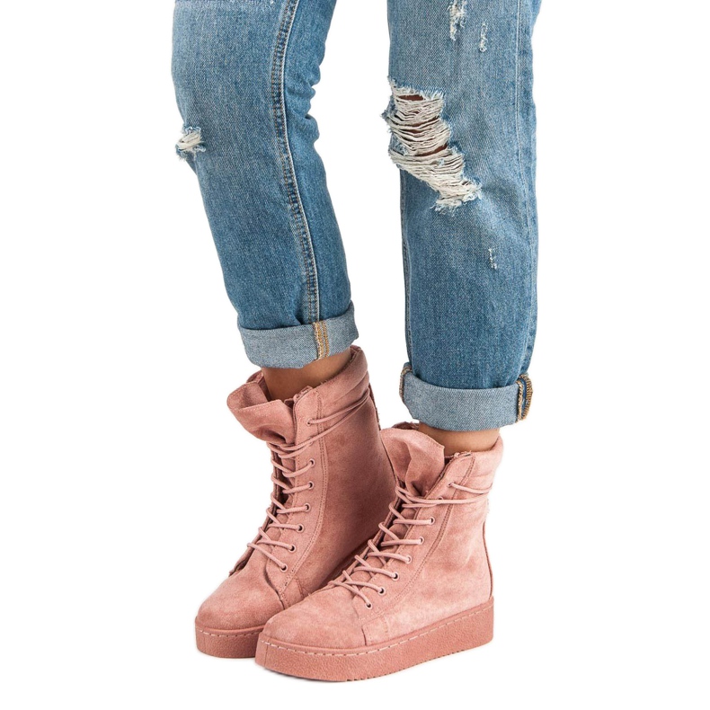 Bello Star Bottes de neige en daim rose 1