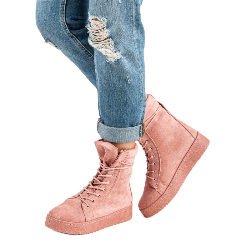 Bello Star Bottes de neige en daim rose 2