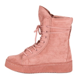 Bello Star Bottes de neige en daim rose 4