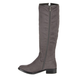 Super Me Bottes en daim classiques gris 3