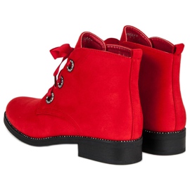 Seastar Bottines nouées en daim rouge 2
