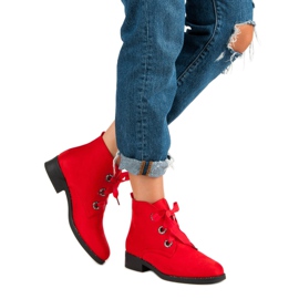 Seastar Bottines nouées en daim rouge 5