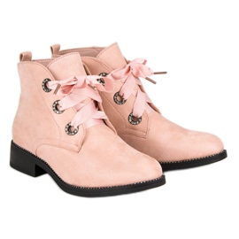 Seastar Bottines en daim à nouer rose 6