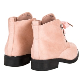Seastar Bottines en daim à nouer rose 5