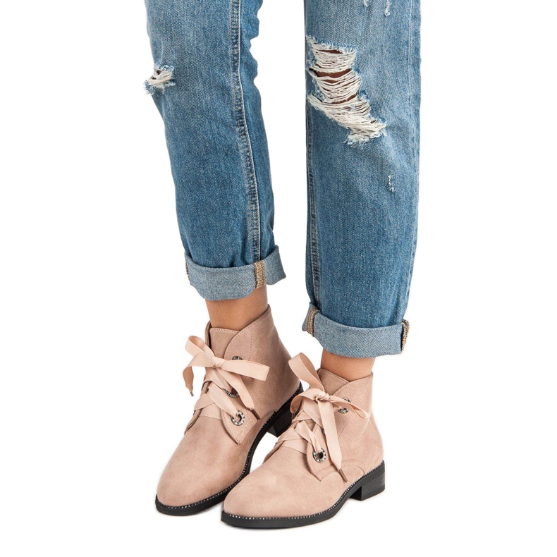 Seastar Bottines en daim à nouer brun 1