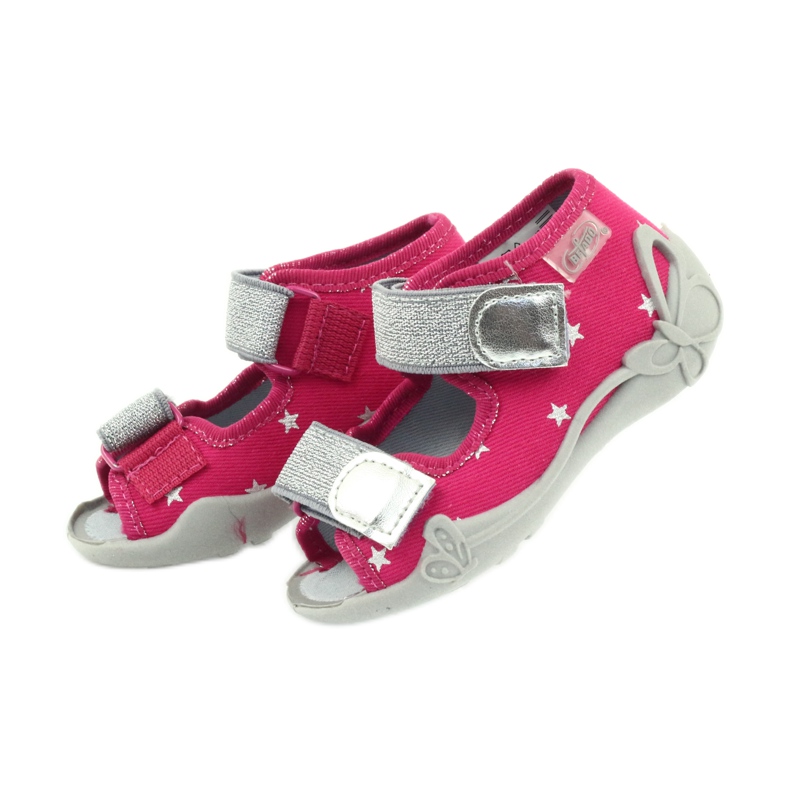 Befado chaussures pour enfants sandales pantoufles 242p085 gris rose 5