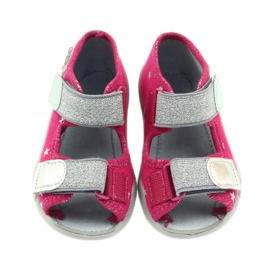 Befado chaussures pour enfants sandales pantoufles 242p085 gris rose 4