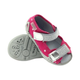 Befado chaussures pour enfants sandales pantoufles 242p085 gris rose 3
