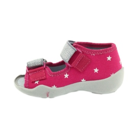 Befado chaussures pour enfants sandales pantoufles 242p085 gris rose 2