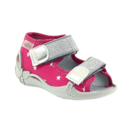 Befado chaussures pour enfants sandales pantoufles 242p085 gris rose 1