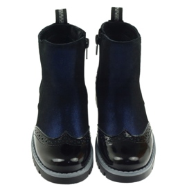 Bottes noires Ren But 3313 isolées bleu marine 3