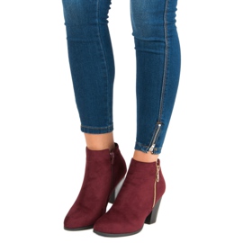 Groto Gogo Bottines en daim sur le poteau rouge 1
