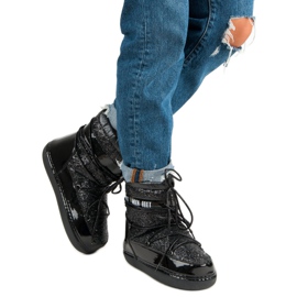 Bottes de neige noires à la mode le noir 2