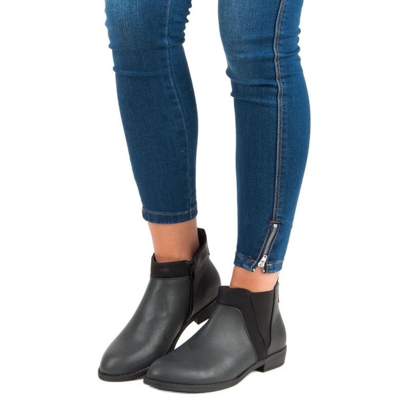 Groto Gogo Bottines basses avec fermeture éclair noir 2