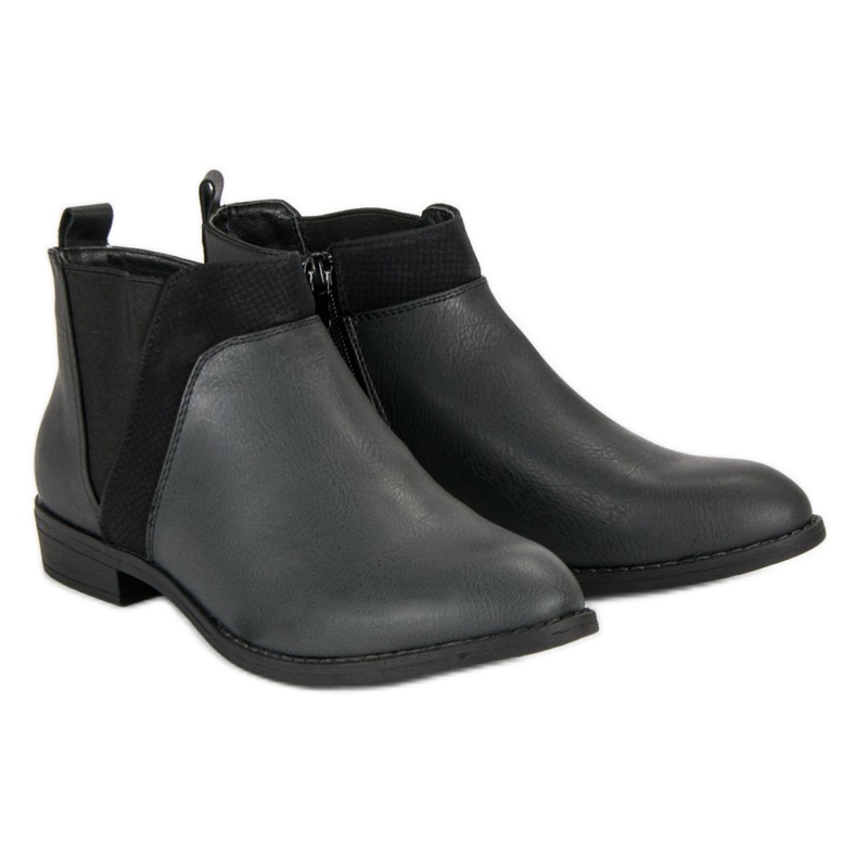 Groto Gogo Bottines basses avec fermeture éclair le noir 1