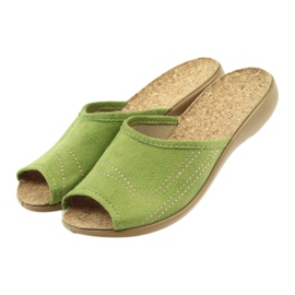Befado chaussures pour femmes pantoufles 254D021 pantoufles vert 4
