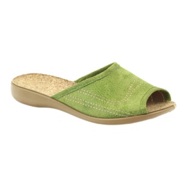 Befado chaussures pour femmes pantoufles 254D021 pantoufles vert 1