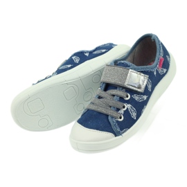 Befado chaussures pour enfants pantoufles baskets 251y111 blanche bleu gris 5