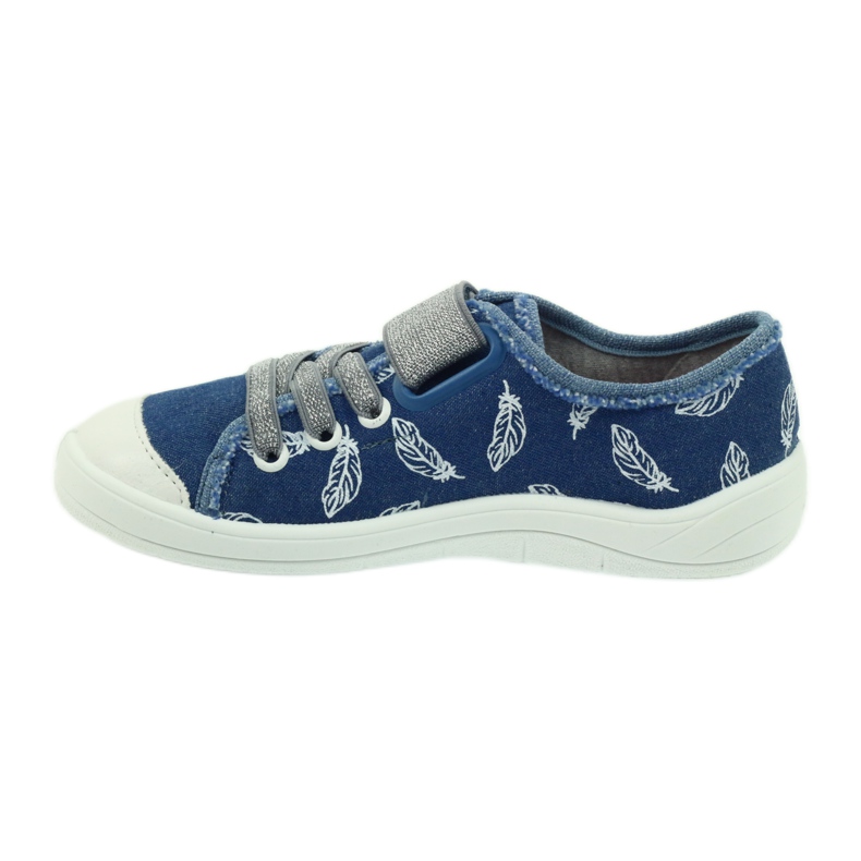 Befado chaussures pour enfants pantoufles baskets 251y111 blanche bleu gris 2