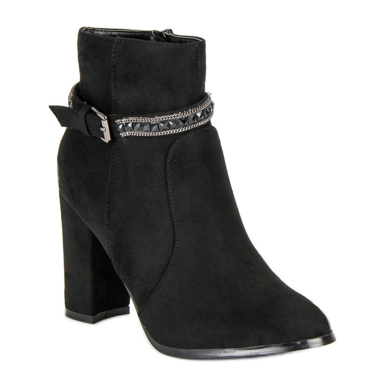 Bottines à talons en daim de VINCEZA noir 2