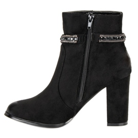 Bottines à talons en daim de VINCEZA le noir 3