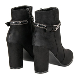 Bottines à talons en daim de VINCEZA le noir 4