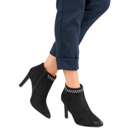Bottines en daim sur le talon haut VINCEZA le noir 1