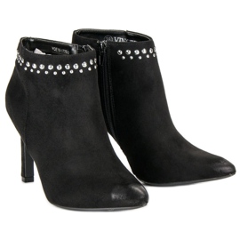 Bottines en daim sur le talon haut VINCEZA le noir 5