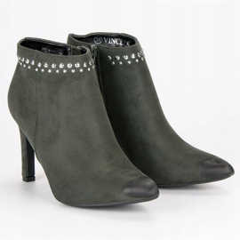 Bottines en daim sur le talon haut VINCEZA vert 5