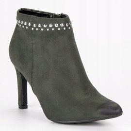 Bottines en daim sur le talon haut VINCEZA vert 2