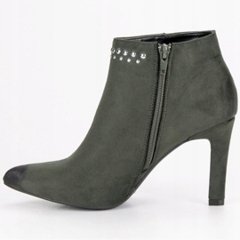 Bottines en daim sur le talon haut VINCEZA vert 3