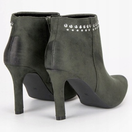 Bottines en daim sur le talon haut VINCEZA vert 4