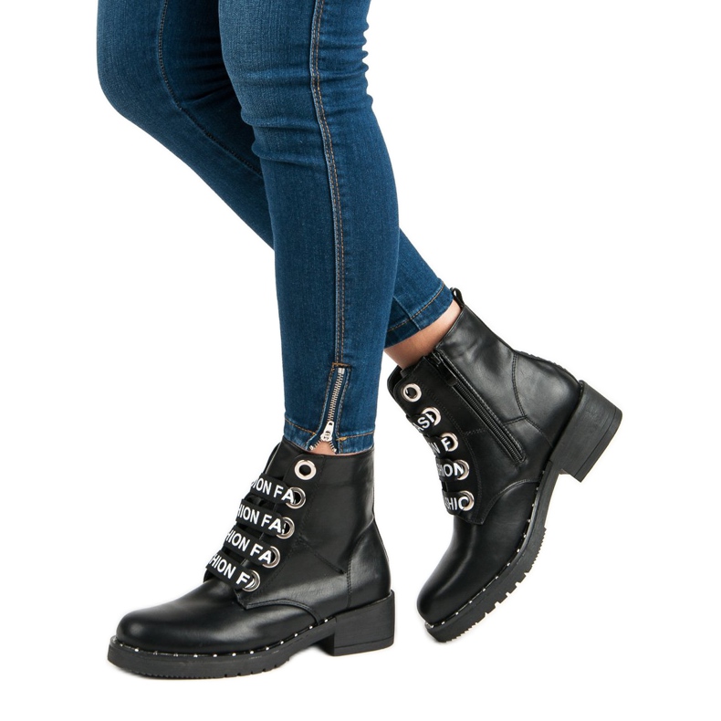 Bottes de mode de travail le noir 1