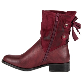 Forever Folie Bottes bordeaux à la mode rouge 1