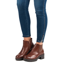 Anesia Paris Bottines Jodhpur à talons hauts noir brun 2