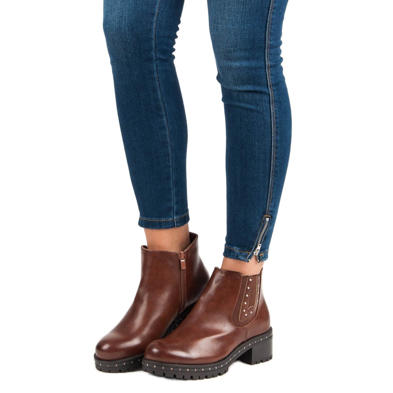 Anesia Paris Bottines Jodhpur à talons hauts noir brun 2