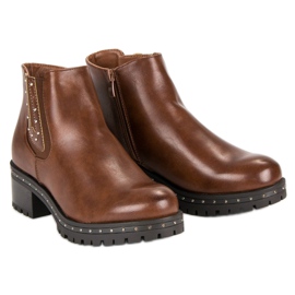 Anesia Paris Bottines Jodhpur à talons hauts noir brun 1