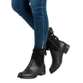 Forever Folie Bottes noires à la mode le noir 1