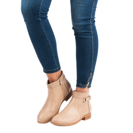 Abloom Bottines beiges à fermeture éclair le noir brun 3