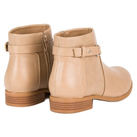 Abloom Bottines beiges à fermeture éclair noir brun 1