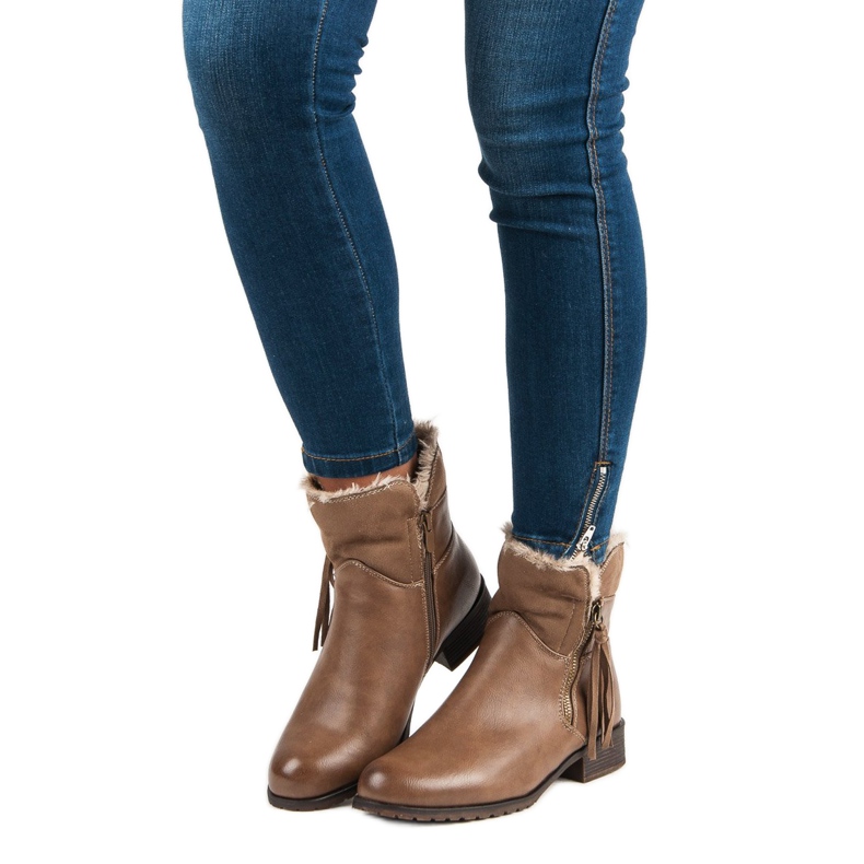 Forever Folie Bottes chaudes pour femmes brun 1