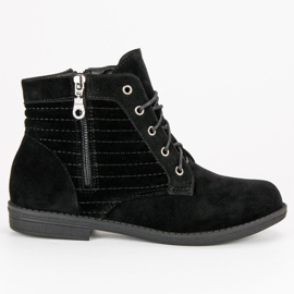 Bottines noires sur une fermeture éclair le noir 2